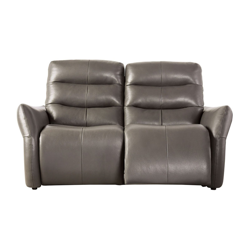 63.4" W Transitional Power Loveseat, Gray
