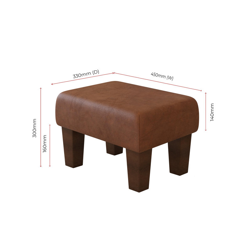 Collado Wood Contemporary Leg, Mahogany, Rust Brown, Italian Leather