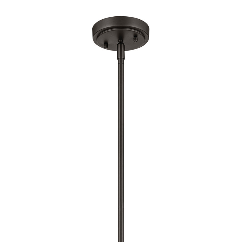 Luminaire suspendu moderne 1 lumière bronze antique avec abat-jour en verre bullé, Bronze