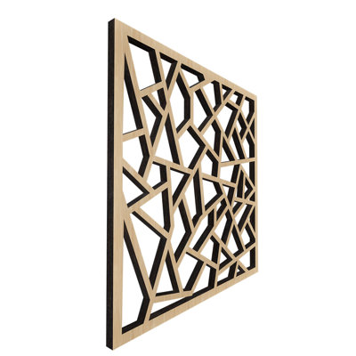 Petits panneaux muraux décoratifs en bois Venice, petit, l 11 3/8 po x H 11 3/8 po x T 3/8 po, chêne blanc