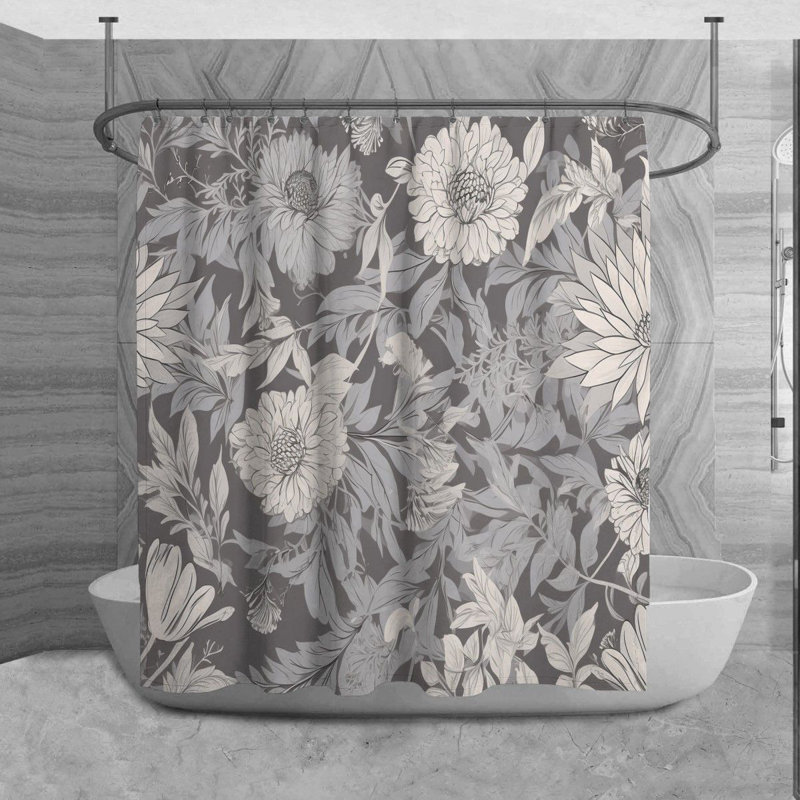Kamali Floral Shower Curtain, 84" H x 70" W
