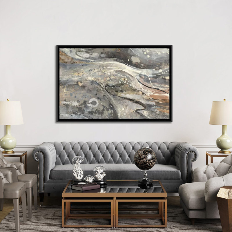 «Minerals III», reproduction d'art rectangulaire sur toile tendue, H 18 po x l 26 po x p 1,5 po, Toile avec cadre noir