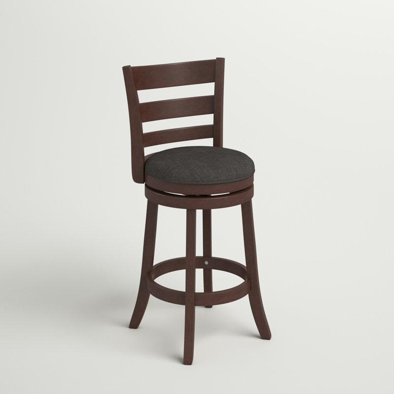 Tabouret de bar et de comptoir pivotant Adelynn, Tissu gris foncé, Tabouret de comptoir (hauteur du siège de 24,37 p