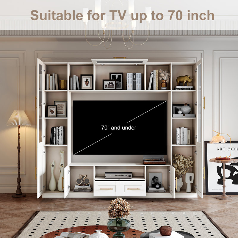 Tarajee Wall Unit Entertainment Center for living room White