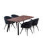 Goddard 4 Person Dining set - a Rectangular Wooden Dining Table with Metal Legs and a Set of 4 Quilted Velvet Dining Chairs for Dining Room - Modern Dining Table Set-1480655307-1480655311