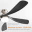 Ventilateur de plafond 52 pouces avec 3 lumières à DEL à intensité variable réversible, silencieux, moteur à courant continu et télécommande intelligente-648499228-648499229