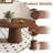 47" Modern Farmhouse Round Dining Table For 4,  Kitchen Table With Wood Strip Base, Circle Dinner Table-423644391