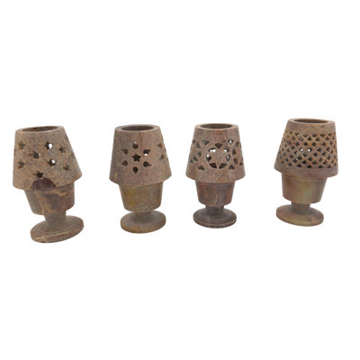 4 Piece Brass Tabletop Votive Holder Set