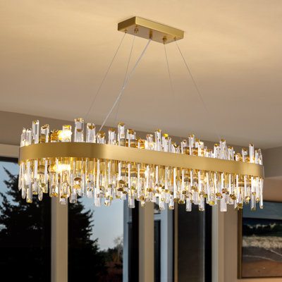 Lustre rectangulaire en cristal 16 lumières Kacy