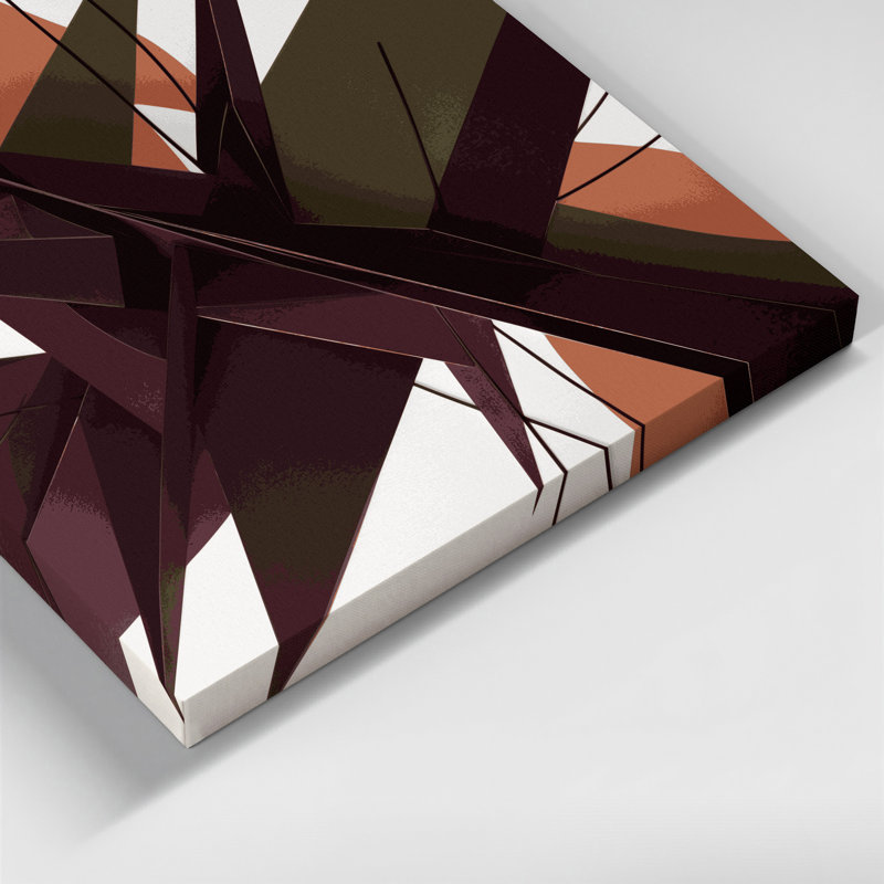 «Geometric Abstraction 61», art mural sur toile brune, H 11 po x l 14 po