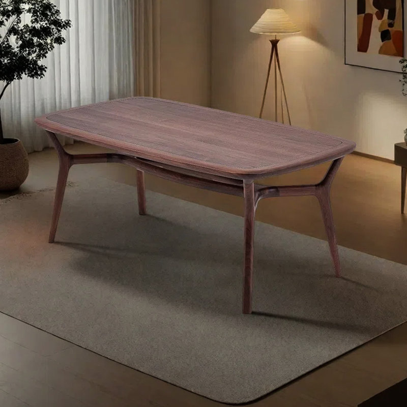 Light luxury rectangular dining table, 29.92"H x 55.12"L x 31.50"W, Brown