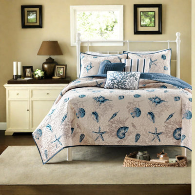 Ensembles de literie en microfibre réversible pour grand lit style côtier pour la maison