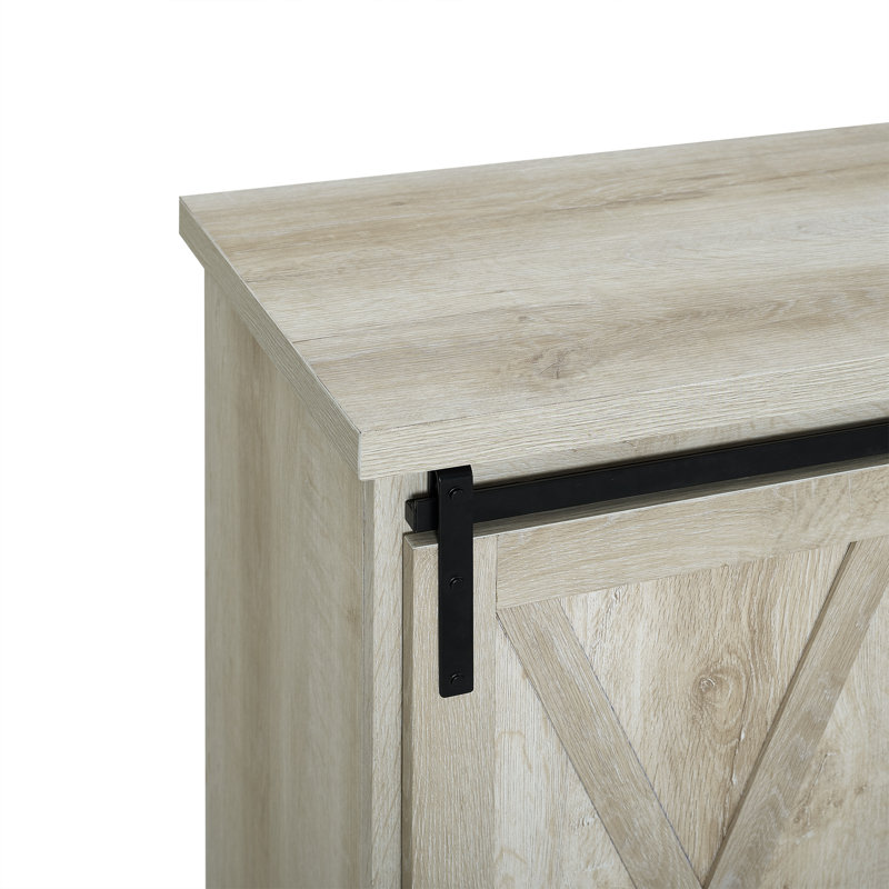 Armoire décorative à porte de grange coulissante Stotfold, Chêne blanc