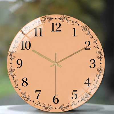 Horloge murale 12 po ronde en verre trempé avec mouvement à quartz silencieux