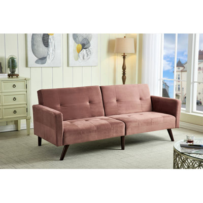 Charmeka 79'' Velvet Sleeper Sofa