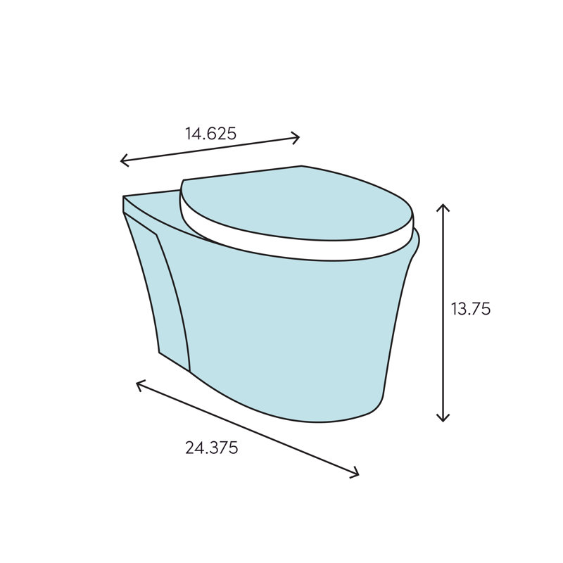 Cuvette de toilette allongée 1,6 gpf (siège non inclus) DuraStyle