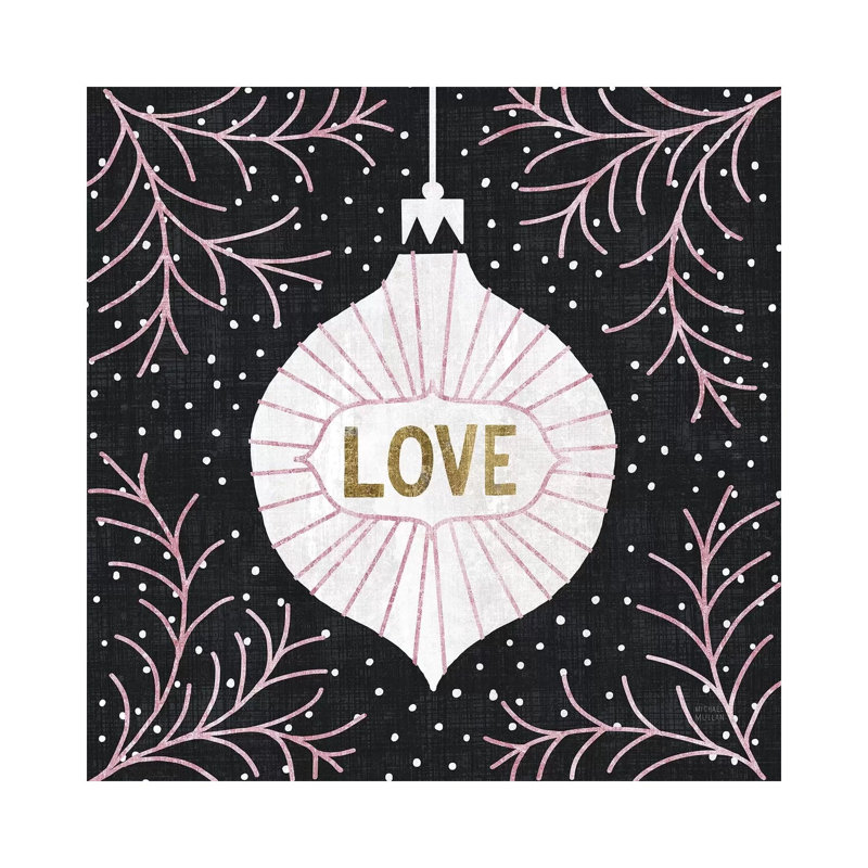 Jolly Holiday Ornaments Love Metallic by Michael Mullan - Wrapped Canvas Gallery-Wrapped Canvas Giclée