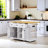 53inch Large Kitchen Island with 2 Bar Stools, Power Outlet-102218099
