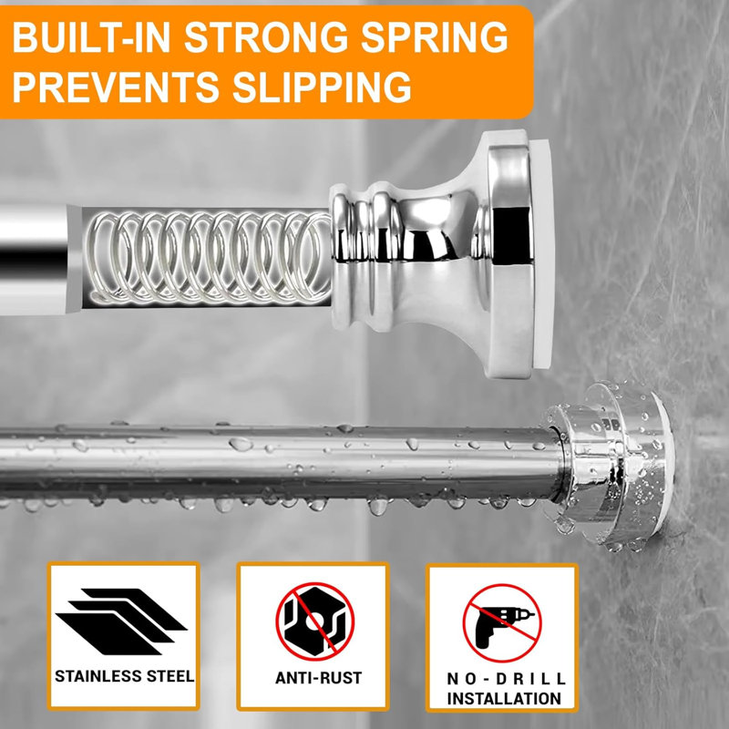 Straight Tension Shower Curtain Pole