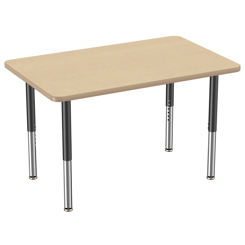 Table rectangulaire d'activité rectangulaire avec pieds réglables, 30" x 48", Érable / Érable, Super