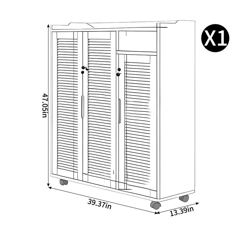Armoire de rangement pour 22 paires de chaussures, Brun