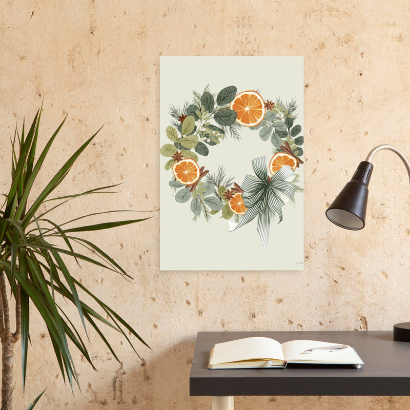 Cannelle et couronne d'agrumes, art contemporain de pin, H 24 po x l 16 po