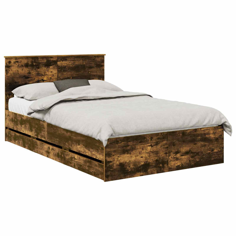 Bed, Small Double (4'), Smoked Oak