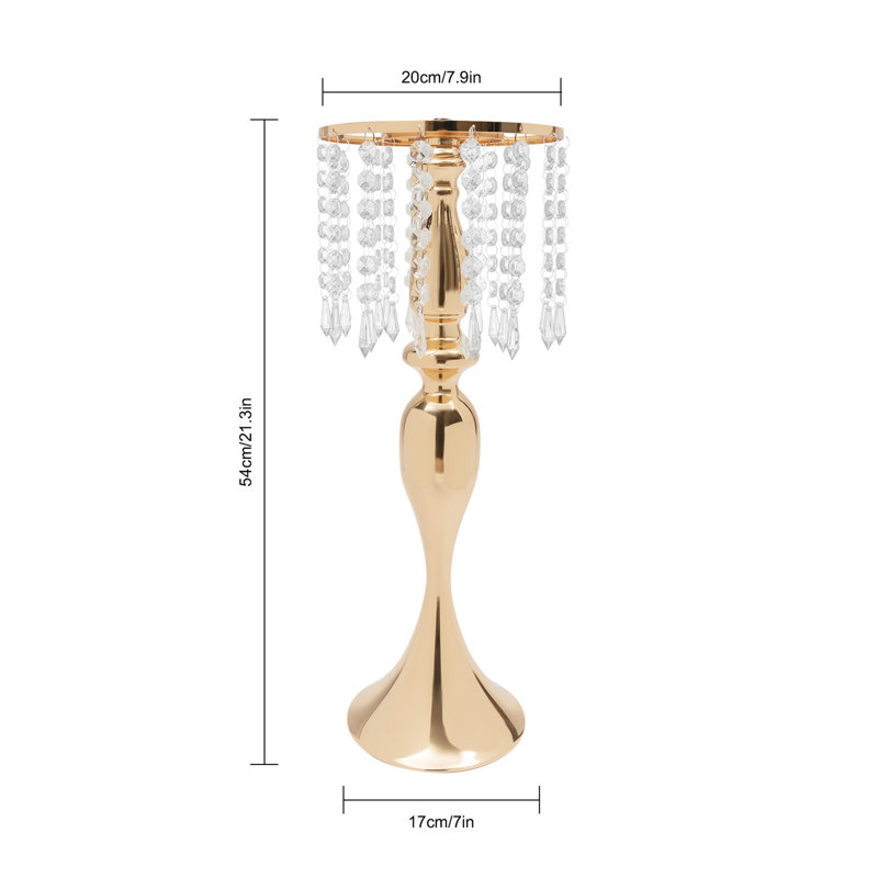 Centres de table de mariage à support floral Tec Pura, Or, H 21,3 po x l 7,9 po x P 7,9 po