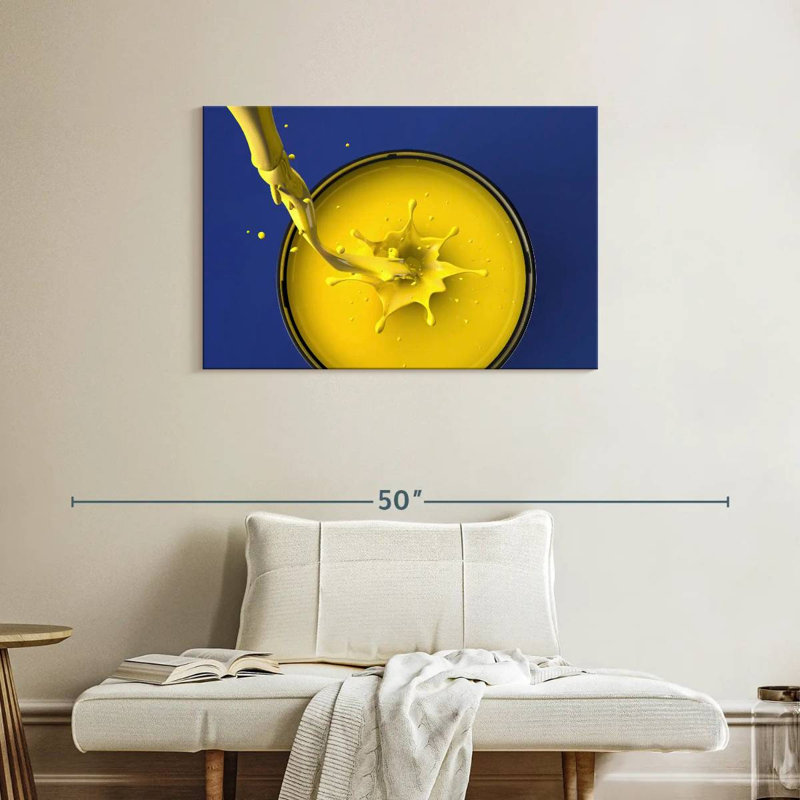 Éclaboussures de peinture jaune Senne, H 24 po x l 36 po