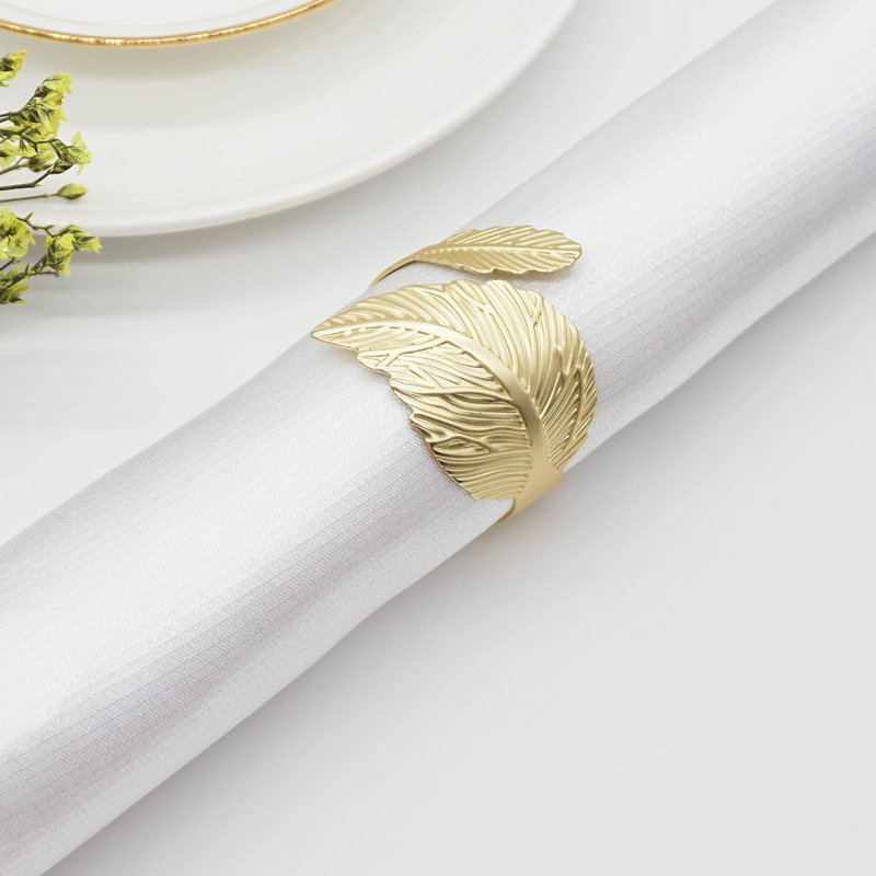 Metal Napkin Ring, Gold, 6