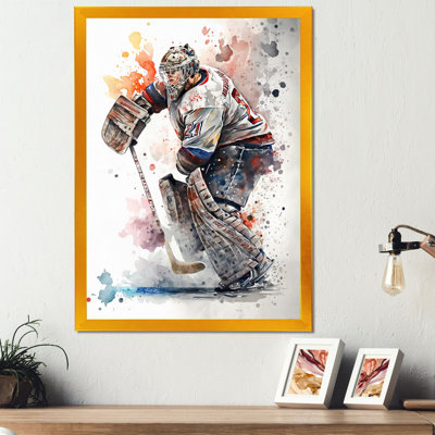 «Hockey Gardien sur glace pendant le jeu II», cadre photo, impression sur toile