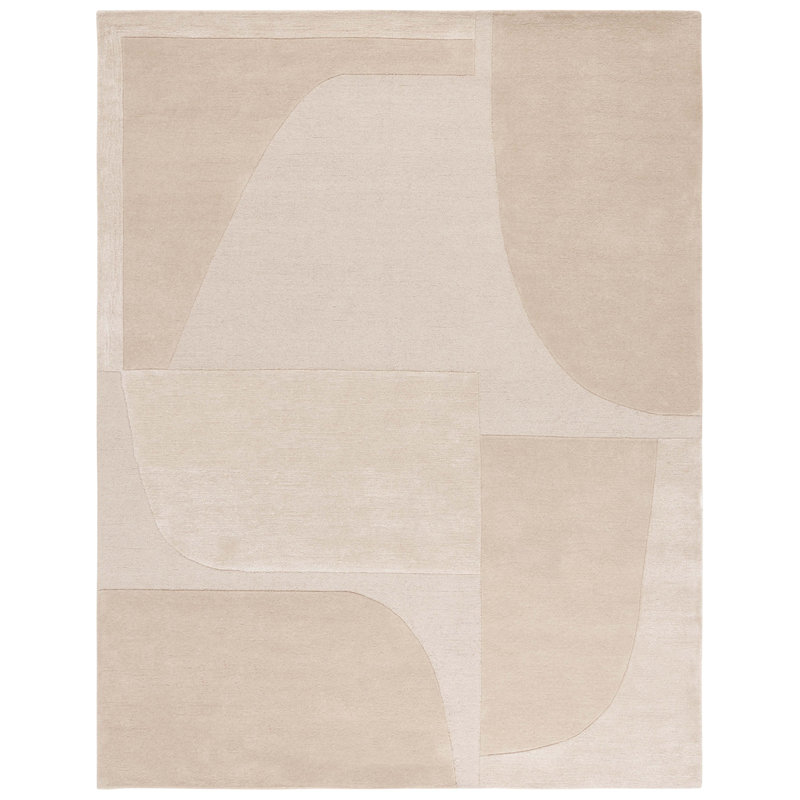 Martella Hand Tufted Wool, Viscose, Cotton Geometric Rug, Square 6'