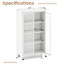  Armoire de rangement avec roulettes et 2 portes translucides avec tablette ajustable 31,5 po x 14,5 po x 58 po