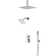 Crozet Pressure Balance Shower System with Dual Square Shower Head and Hand Shower (Valve Included)