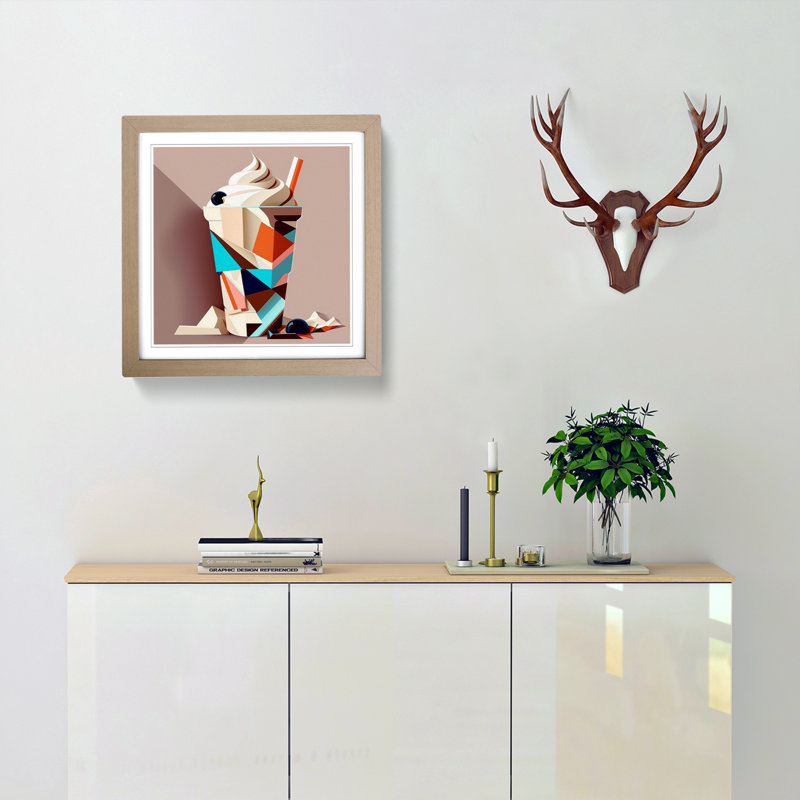 Milkshake Cubism - Framed Print, Oak