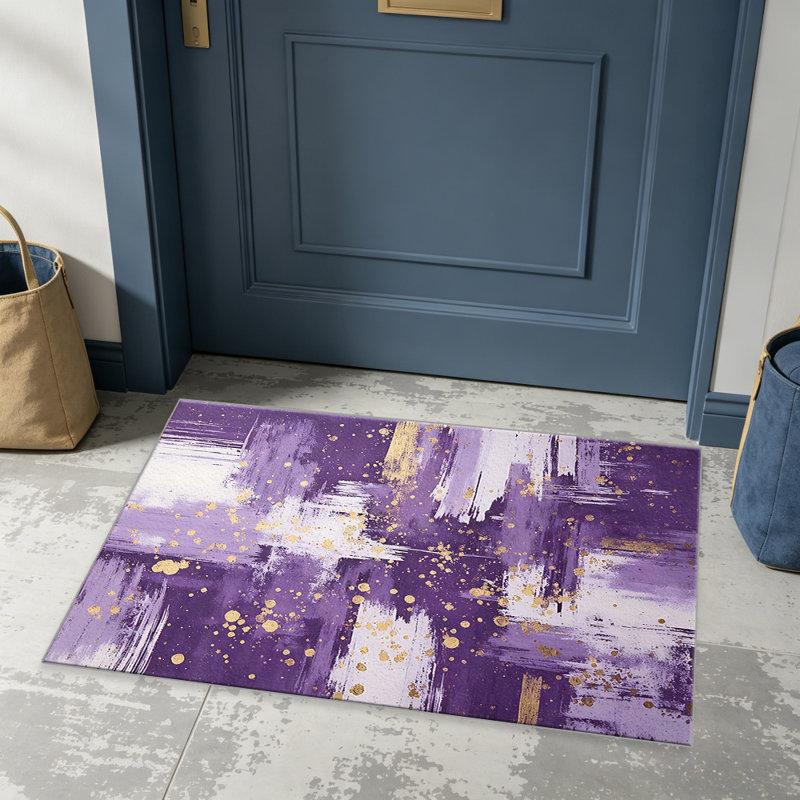 Purple White Gold Abstract carpet-easy to clean, machine-washable, soft and comfortable; suitable for door mats, kitchens, living rooms, bedrooms, corridors, and laundry areas. Easy to clean, durable carpet for home decoration.