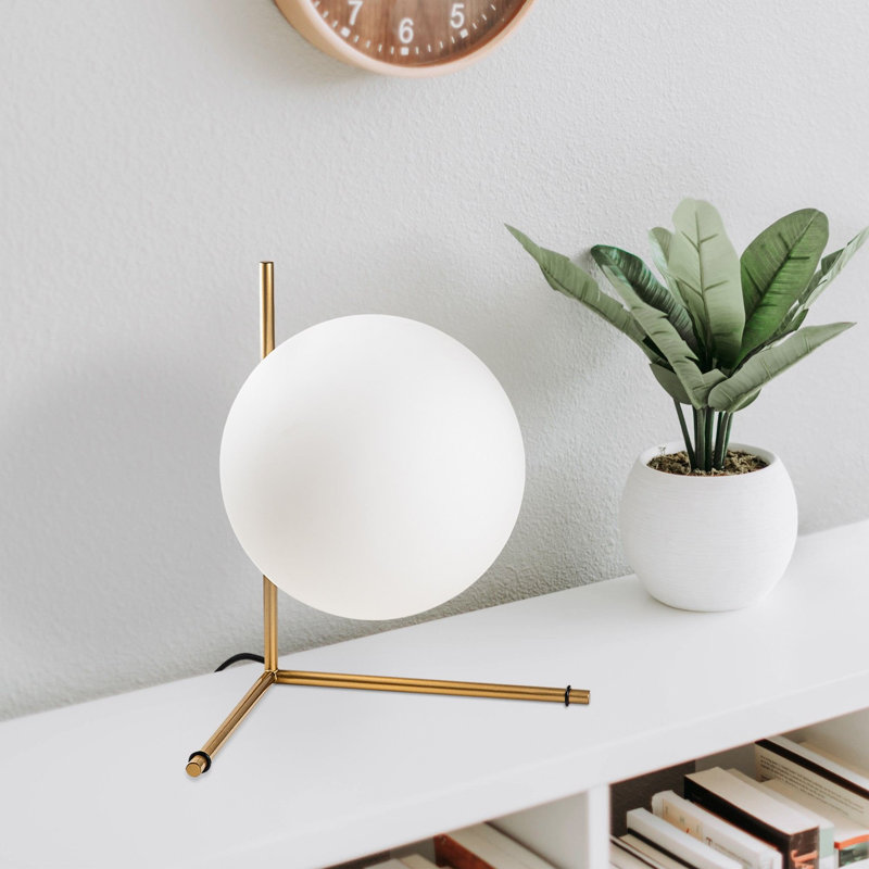 Modern Gold Table Lamp, Metal Body, 11.0 x 15.7 x 14.2 inches | 9.8-inch Diameter Shade | 6.6 ft Cable with On/Off Switch | Compatible with G9 Bulbs (Max 8W) | Elegant & Glamorous Design for Home Decor
