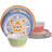 12 Piece Bamboo Fibre Dinnerware Set in Multi-Colour