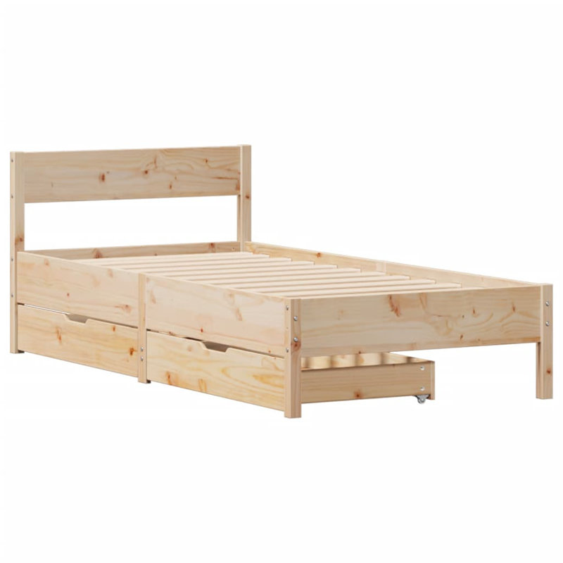 Storage Bed, Brown, European Single (90 x 200 cm)