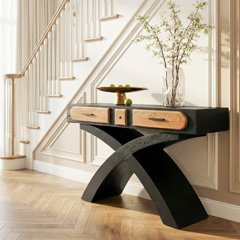Console 47 po avec 2 tiroirs pour le bureau du salon