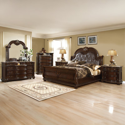 Calera 5 Piece Bedroom Set, Dark Walnut by Bloomsbury Market