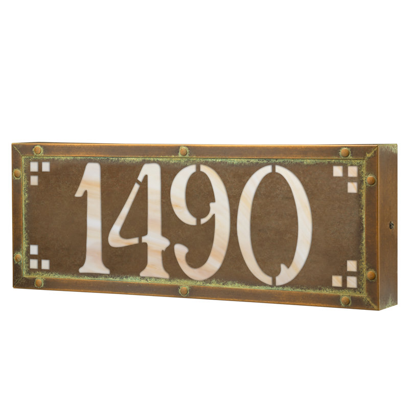 Plaque d'adresse murale personnalisable 120 V pour 4 numéros, Nouveau vert / jaune, Oui