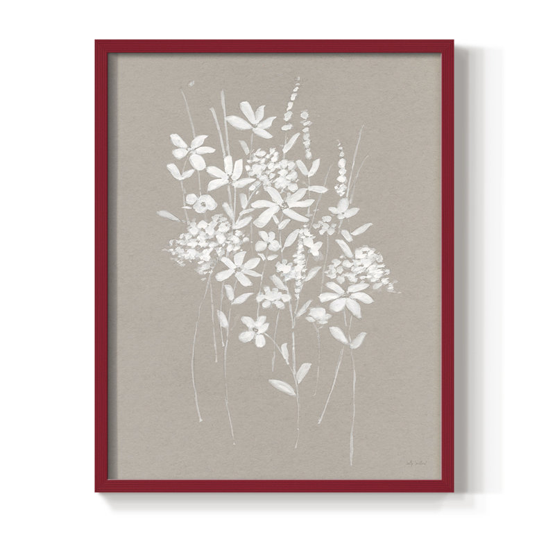 «Delicate Botanicals I», reproduction encadrée - bois massif, Rouge, H 30 po x l 24 po