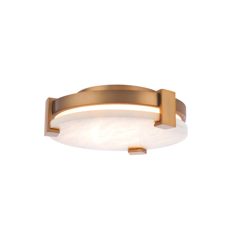 Catalonia 1 - Light LED Flush Mount, 3.25" H x 10.63" W x 10.63" D, Aged Brass