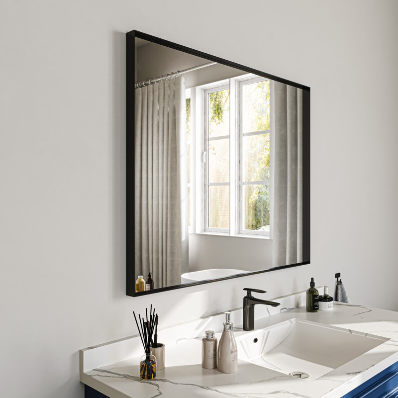 Miroir de salle de bain mural, 32 po x 40 po, Noir, noir, noir, noir
