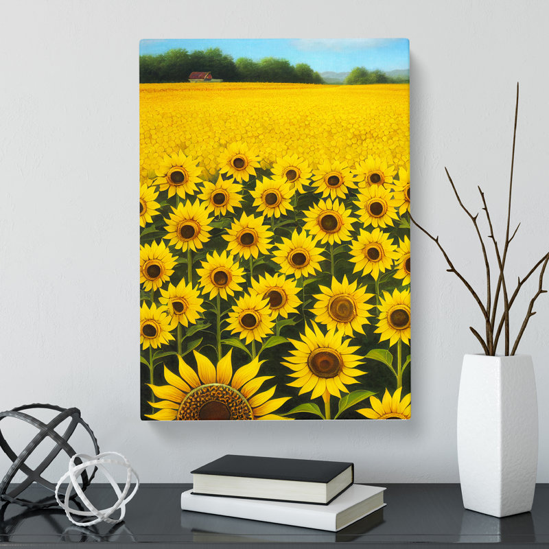 Kinmundy Sunflower Field Art Vol.2 - Wrapped Canvas Print, 50cm H x 35cm W