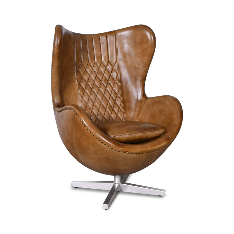 Eadaoin Upholstered Swivel Armchair, Brown