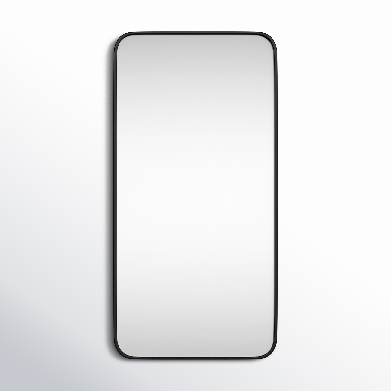 Sabine Metal Rounded Rectangle Wall Mirror, Black, 36'' H x 18'' W