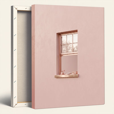 Pink Window Canvas Wall Art Oil Painting Print Set Of 1