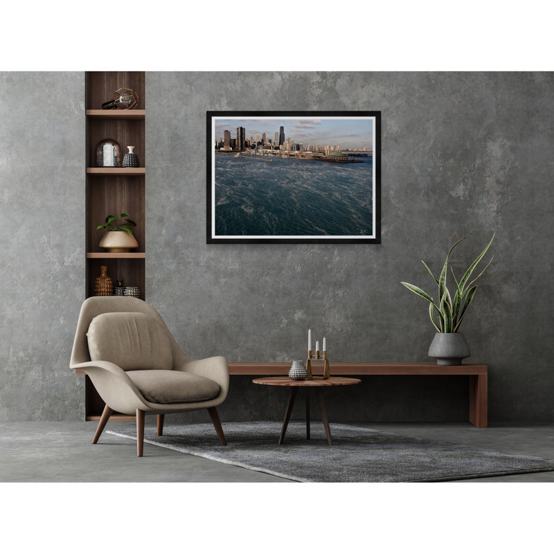 Chicago par avion, H 32 po x l 42 po x P 1,5 po, Noir